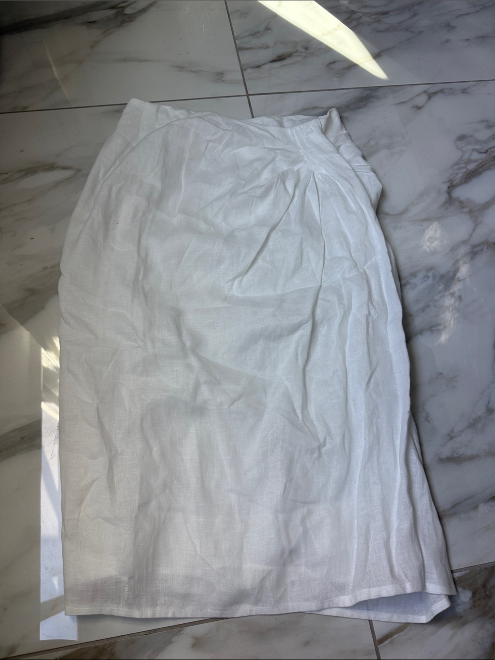 DISSH size 12 White Women's Linen Skirt